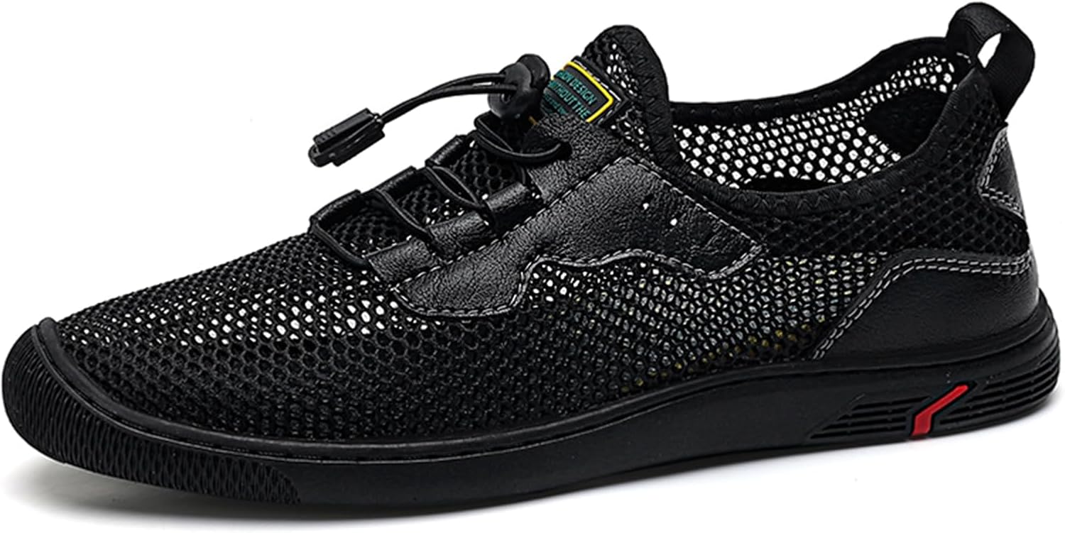 

Мужские дышащие сетчатые кроссовки для прогулок, легкие кеды без шнурков, повседневные кроссовки для походов Abborora, черный