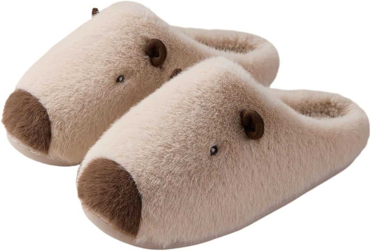 

Унисекс милые домашние тапочки-капибара для зимы, с полностью закрытой толстой теплой подошвой и удобной мягкой подкладкой Generic, Man- Us 11 Color5