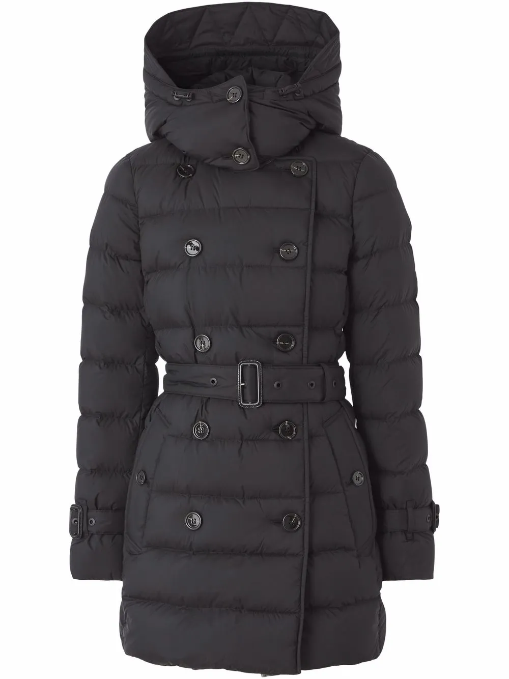 

Пуховик со съемным капюшоном BURBERRY, черный