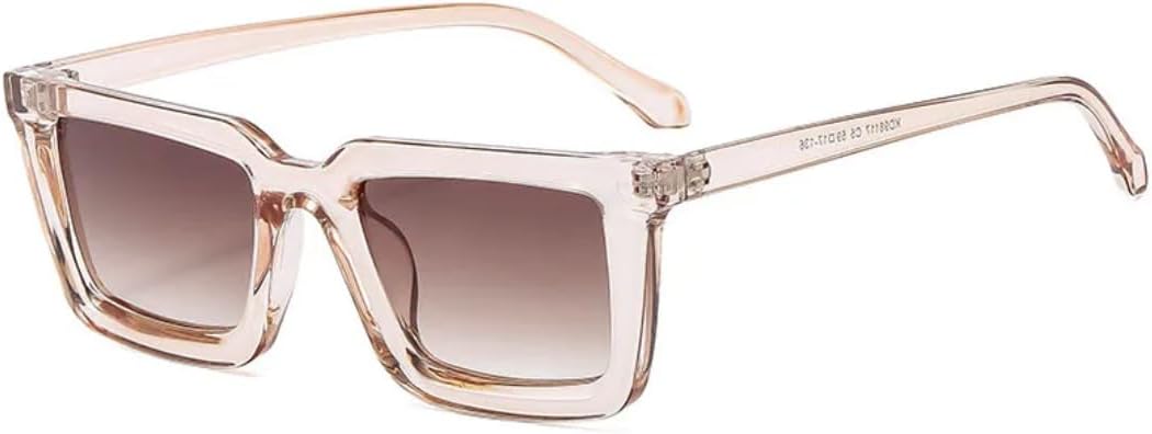 

Винтажные стильные панк-солнцезащитные очки в квадратной оправе для женщин, роскошные мужские солнцезащитные очки для активного отдыха и спорта, защита от УФ-излучения UV400 TVTBBVV, Champagne Tea