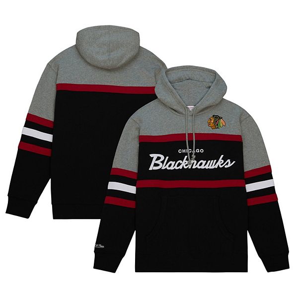 

Мужская черно-серая толстовка с капюшоном Chicago Blackhawks Head Coach Mitchell & Ness, Черный, Мужская черно-серая толстовка с капюшоном Chicago Blackhawks Head Coach Mitchell & Ness