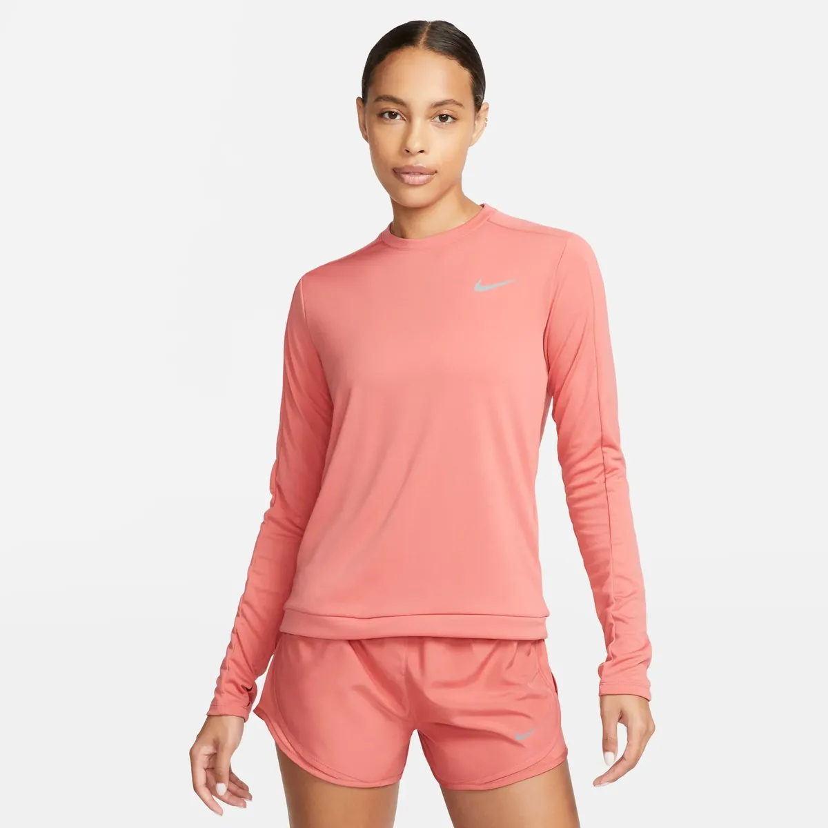 

Футболка для бега Nike "DRI-FIT WOMEN'S CREW-NECK RUNNING TOP", цвет Adobe/Reflective Silv