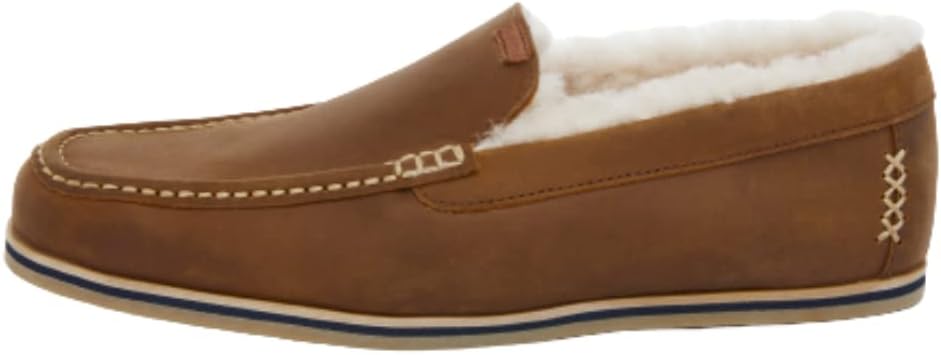 

Hari Mari- Hacienda LX- Мужские классические мокасины из цельной кожи с подкладкой из овчины- для дома и улицы, с стельками из памяти формы и резиновыми подошвами, Chestnut