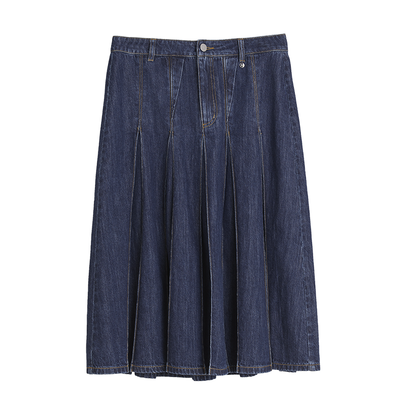

ELLE Повседневная длинная юбка Women's Dark Denim Blue