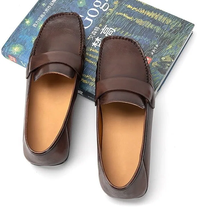 Мокасины кожаные Mens Loafers Brown UOPYNE — фото 2