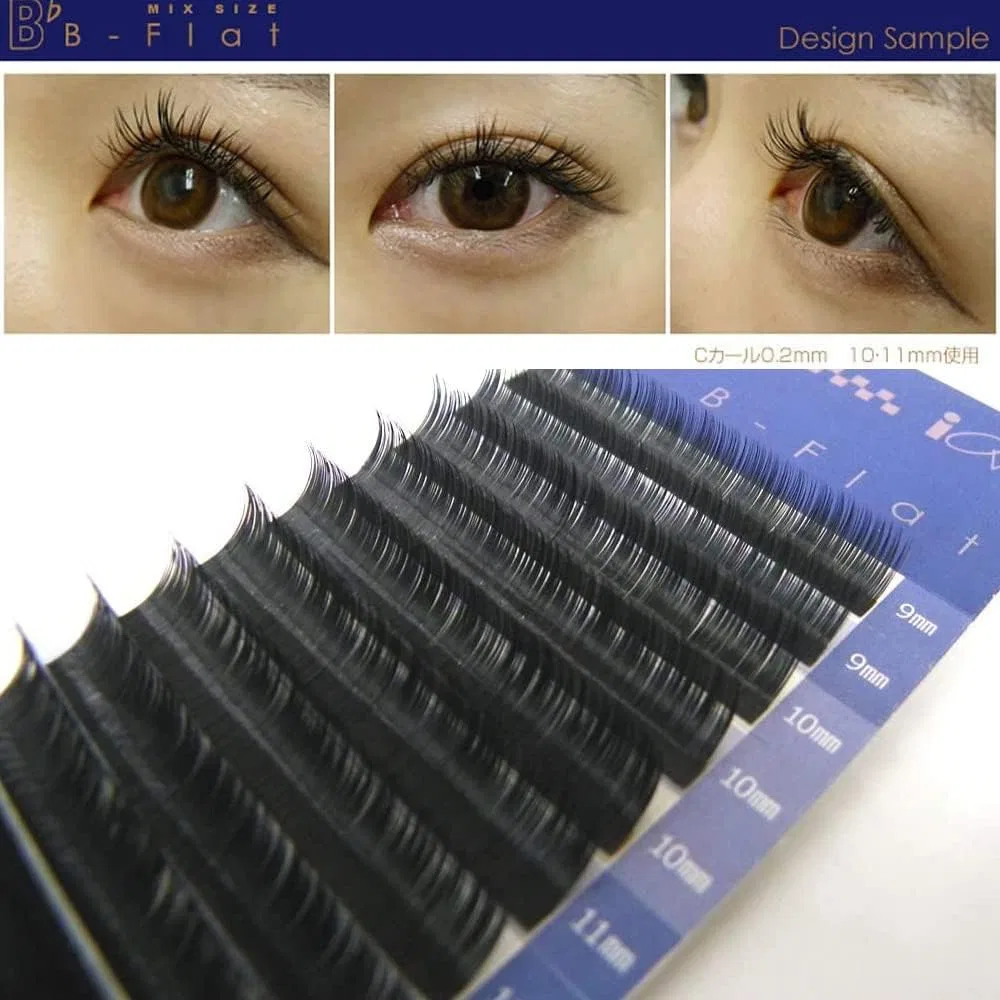 Ресницы плоские B-FLAT Flat Lash, смешанные 9-13 мм, черные, IOVV — фото 3