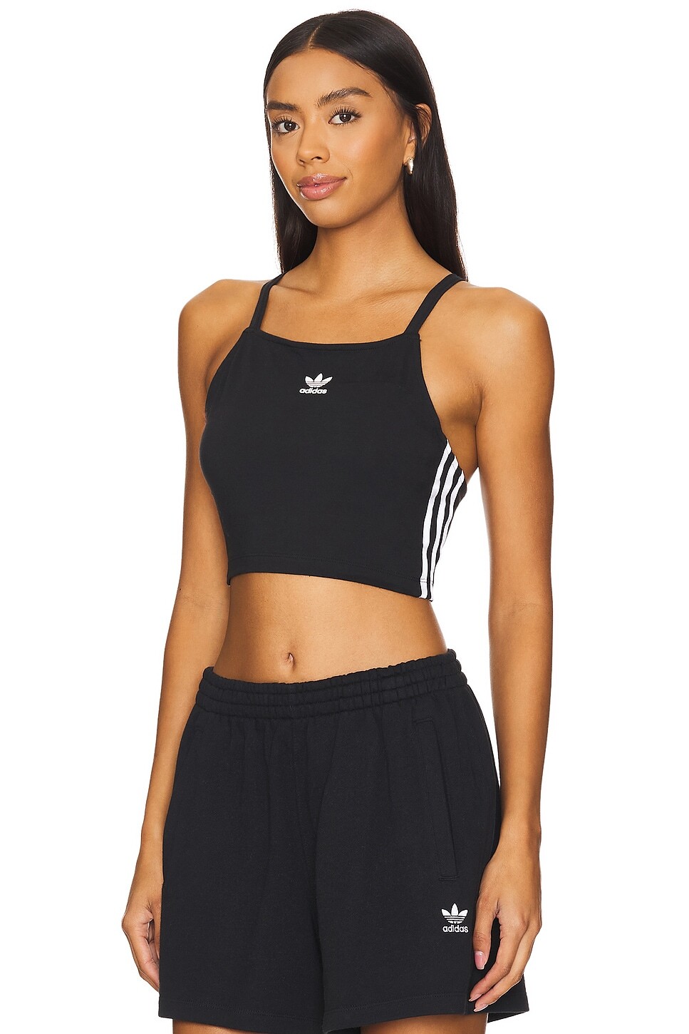 

Укороченный топ с тремя полосками Adidas Originals, черный