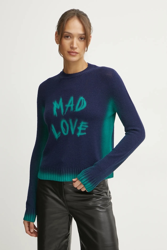 

Свитер с добавлением шерсти Max&Co., темно-синий