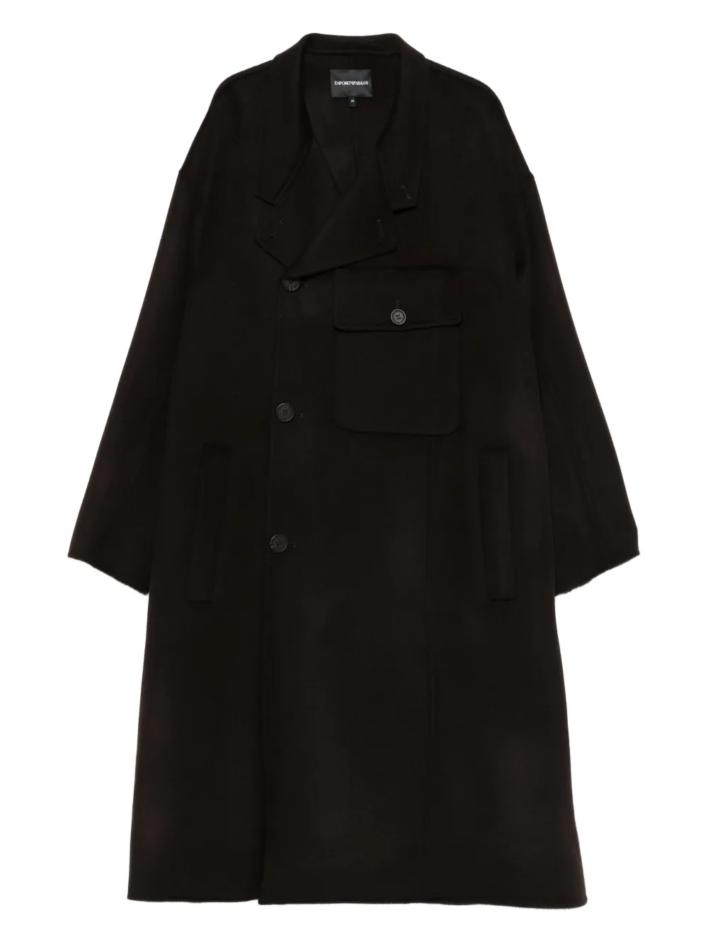 

Пальто с накладными карманами Emporio Armani, коричневый