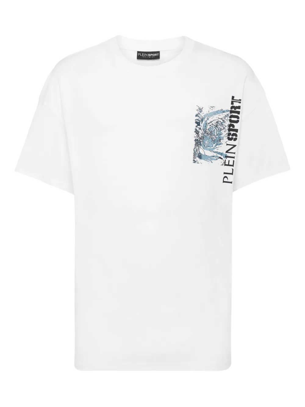 

Футболка из хлопка с тигровым принтом Plein Sport, белый