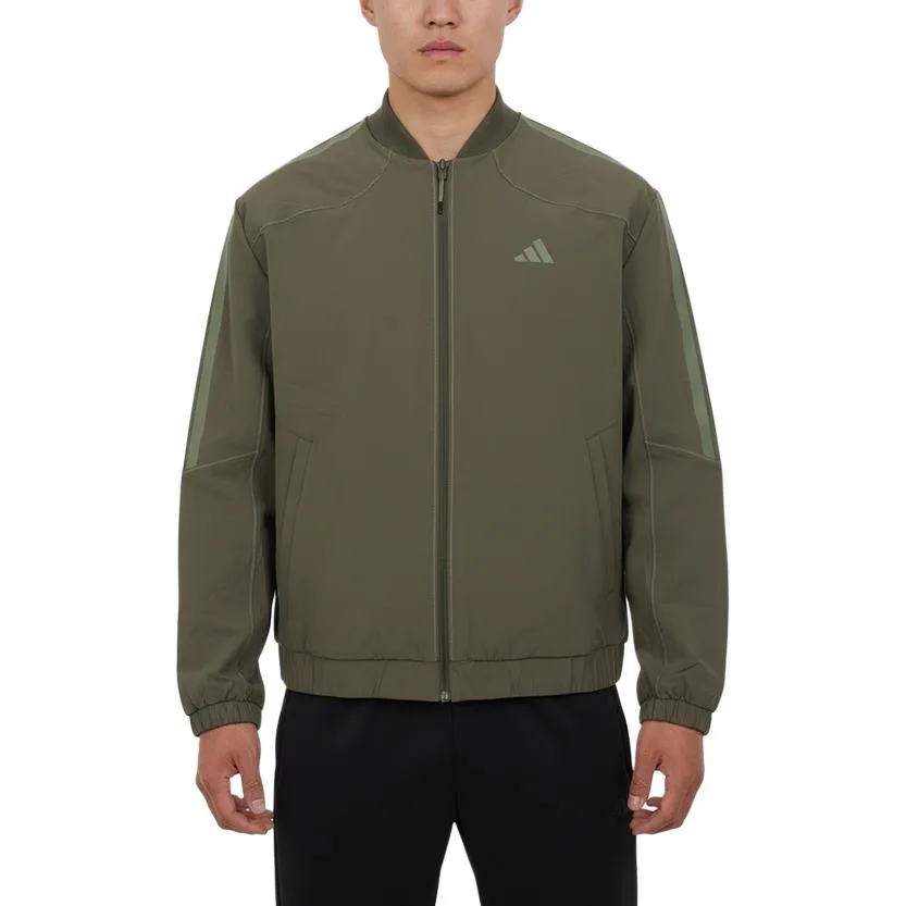 Adidas Куртка мужская оливковая с бейсбольным воротником