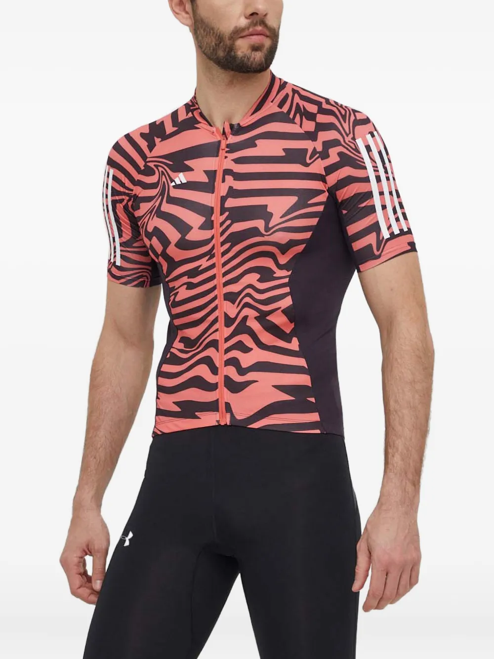 

Футболка с принтом на молнии adidas, красный