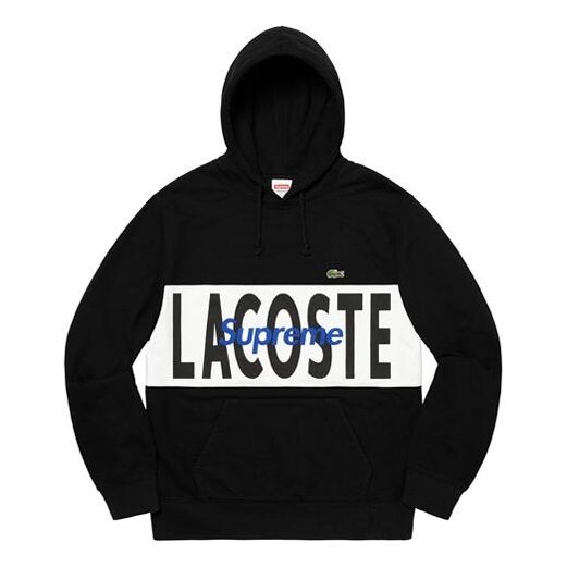 

Толстовка fw19 week 5 x lacoste panel hooded sweatshirt Supreme, черный