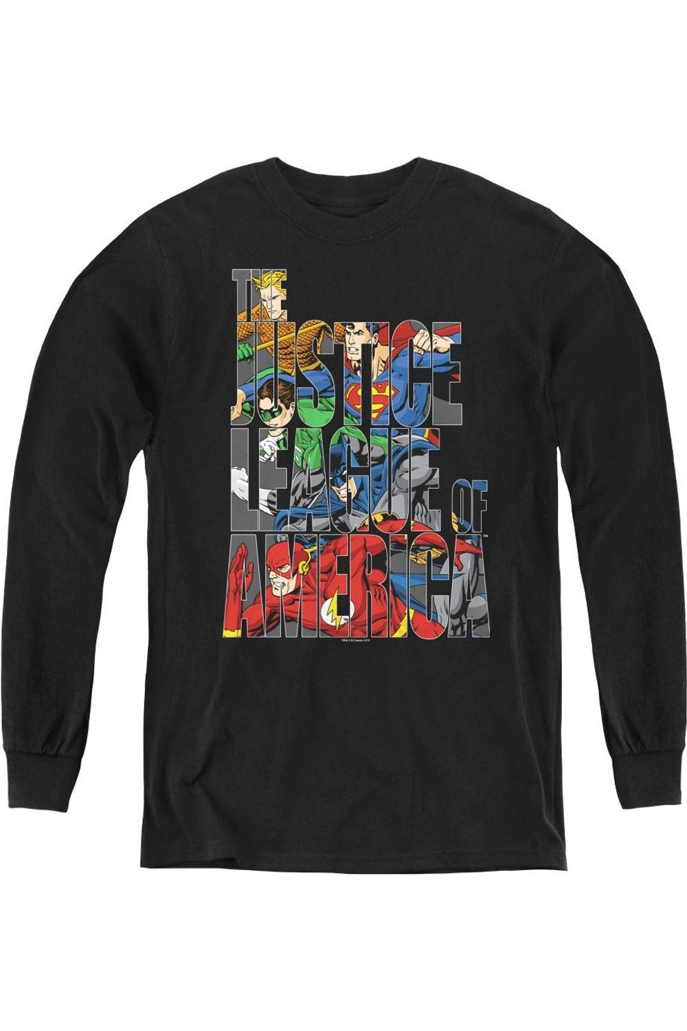 

Футболка с длинным рукавом для подростков "Лига справедливости Америки" Lettered League Gildan