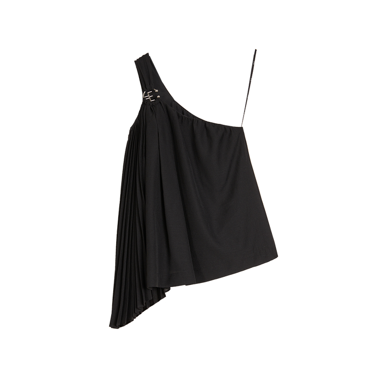 

ELLE Топ-майка женская черная с умеренным асимметричным плечом