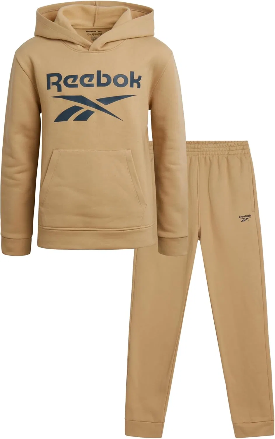 Детский спортивный костюм Reebok, 2 предмета: флисовая худи и спортивные штаны, Utility Beige Stone