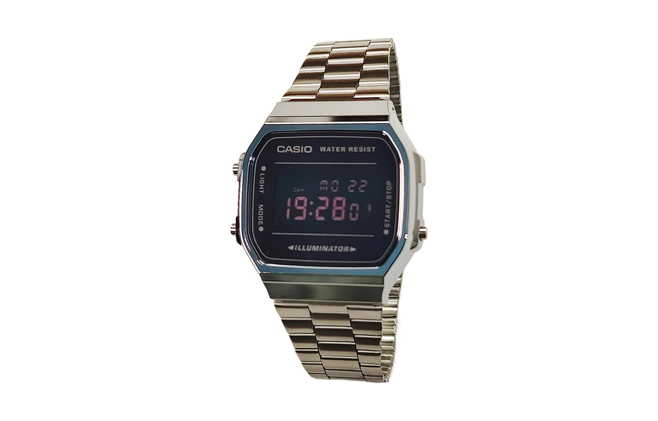 

CASIO Мужские часы Retrofit Series с кварцевым механизмом, стальной браслет, черный циферблат