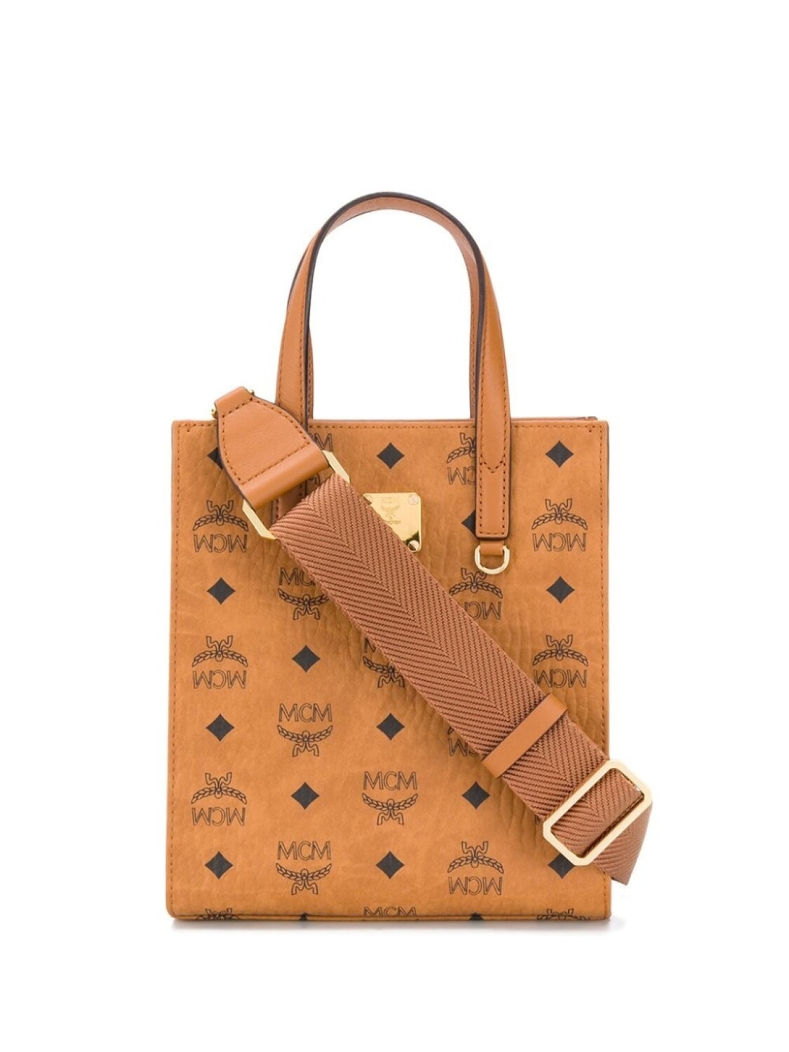 

MCM сумка-тоут с монограммой, коричневый