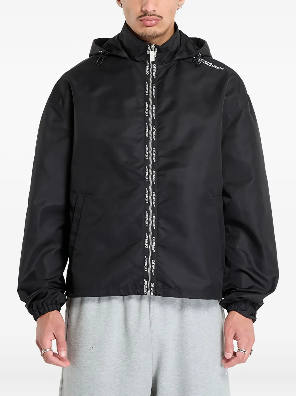 

Куртка с капюшоном и логотипом OFF-WHITE, черный