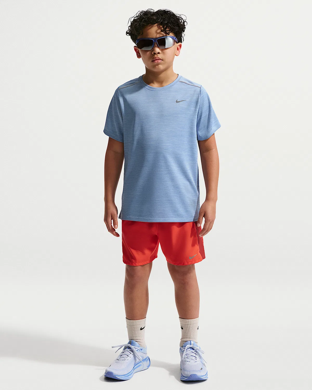 Детская футболка Nike Miler Dri-FIT с коротким рукавом, Work Blue/Hydrogen Blue/Heather — фото 4