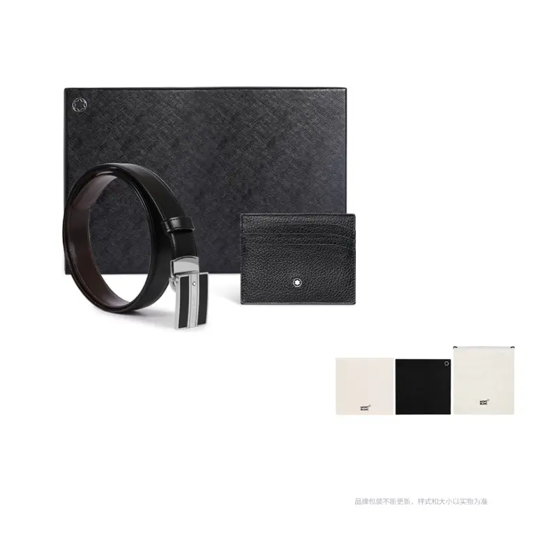 

MONTBLANC Мужской кожаный ремень из коровьей кожи черный шириной 3 см, Black