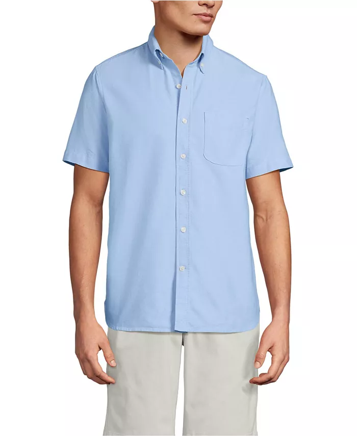 

Мужская короткая рубашка Sail Rigger Oxford Lands' End, синий