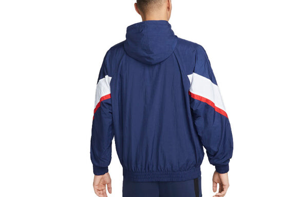Куртка paris saint-germain strike men's woven soccer jacket 'blue white red' Nike, синий — фото 2