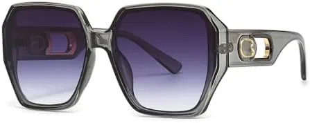 

Квадратные солнцезащитные очки 2026 для женщин и мужчин. Модные солнцезащитные очки в крупной оправе. Винтажный стиль. Популярные розовые оттенки MTZJH, Gray Gray