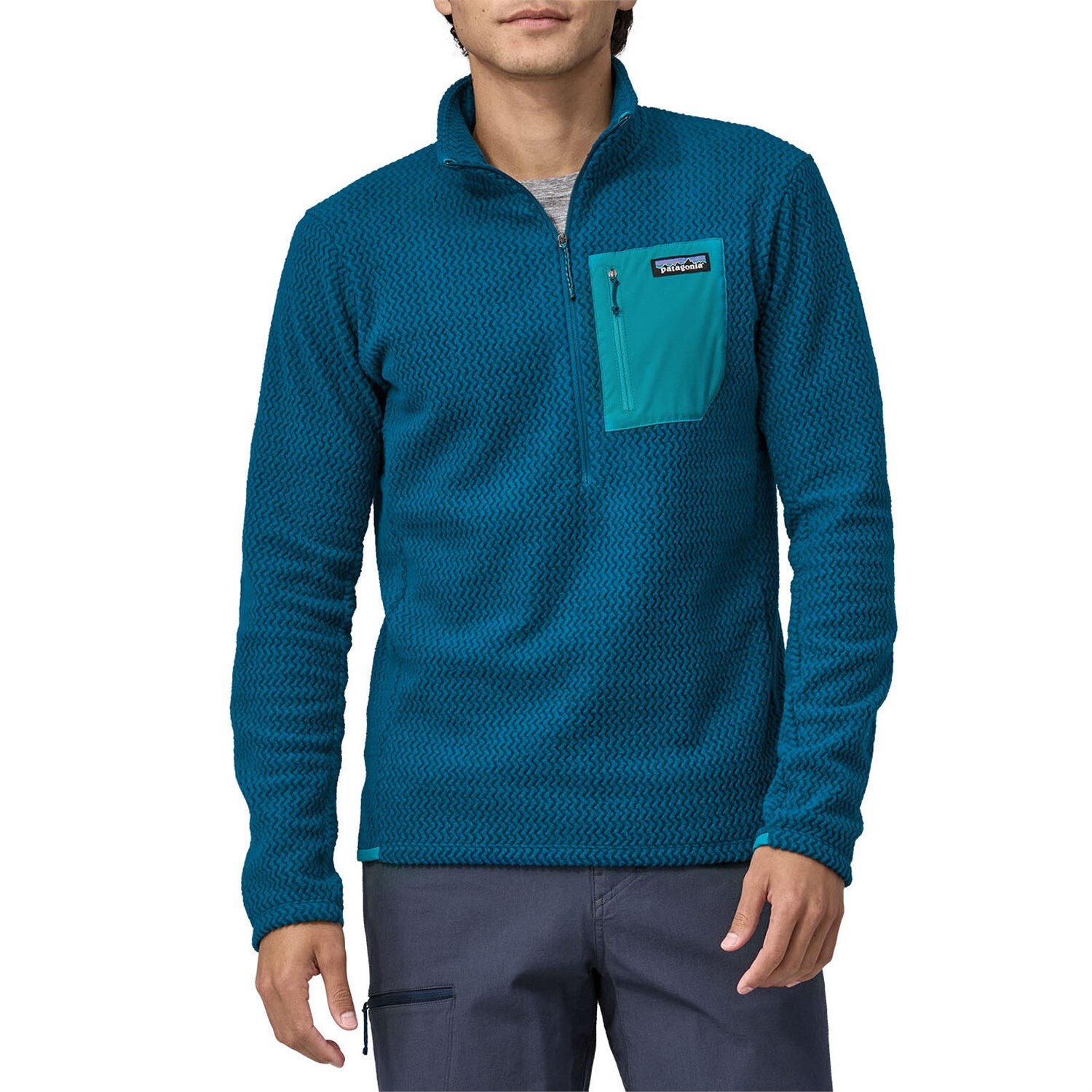 

Топ Patagonia R1 Air Zip Neck, цвет Lagom Blue