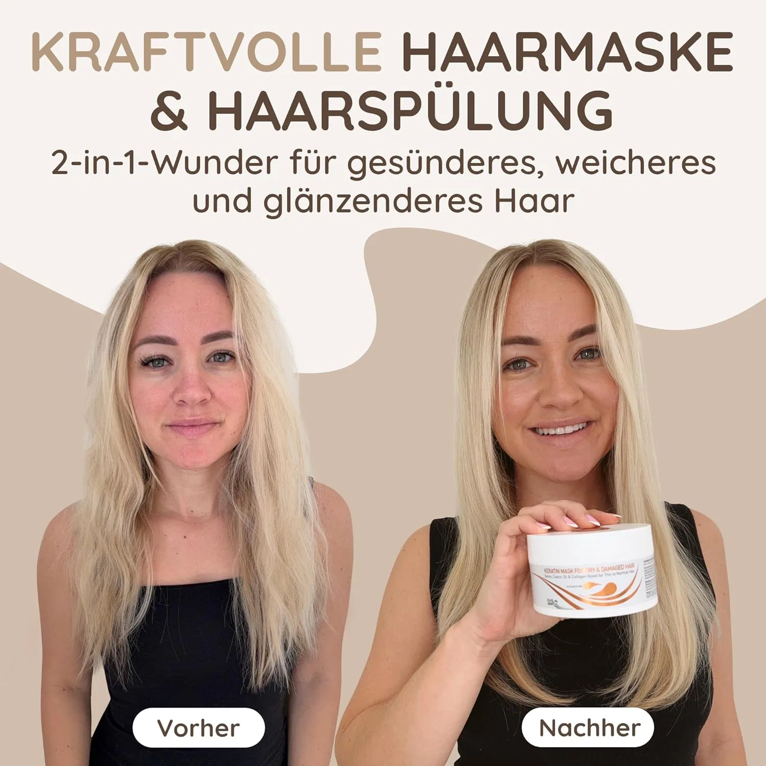 Кератиновая маска для волос Vitamins с биотином, касторовым и кокосовым маслом Vitamins Hair Cosmetics — фото 2