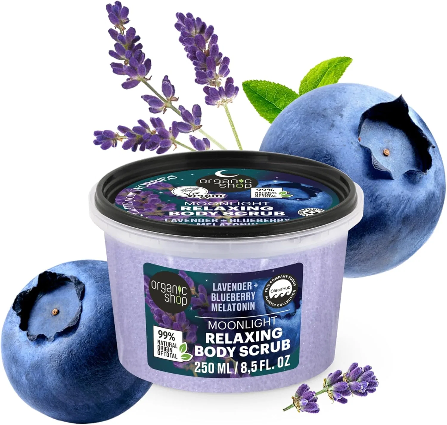 Скраб для тела расслабляющий Organic Shop с лавандой и голубикой, 250 мл — фото 3