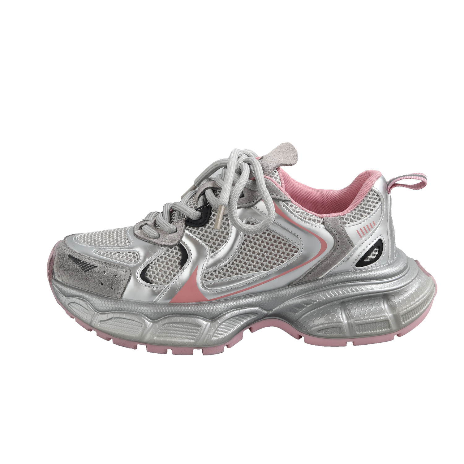 

Кроссовки An old man Chunky Sneakers Women's Low-top, черный/серебряный