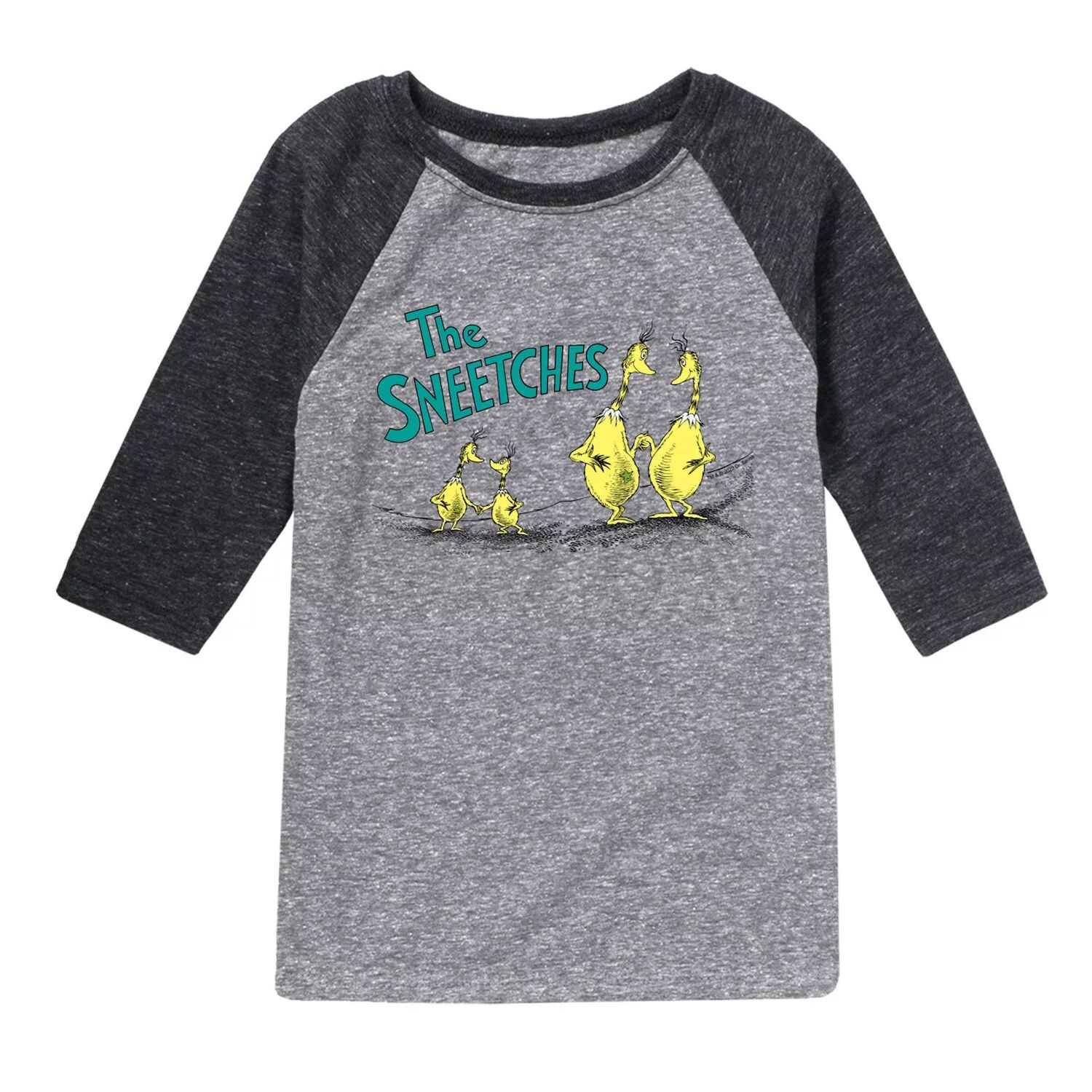 

Футболка реглан Dr. Seuss The Sneetches для мальчиков 8–20 лет Licensed Character, серый