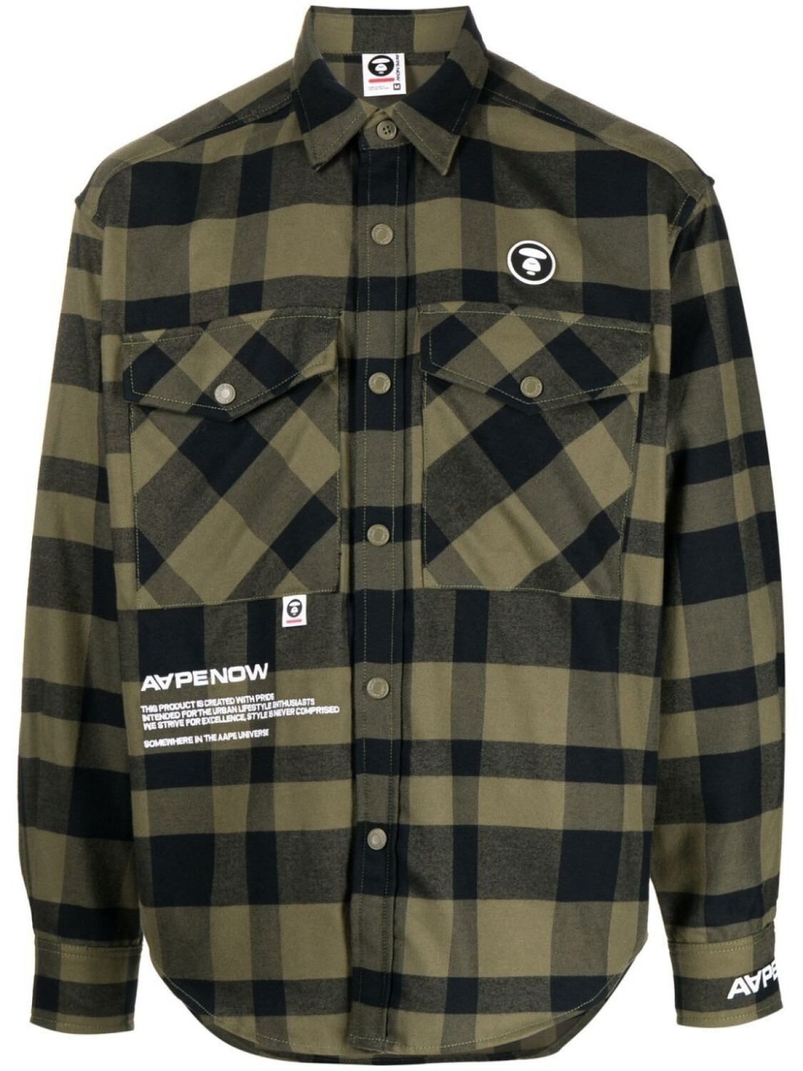 

A Bathing Ape рубашка в клетку, зеленый