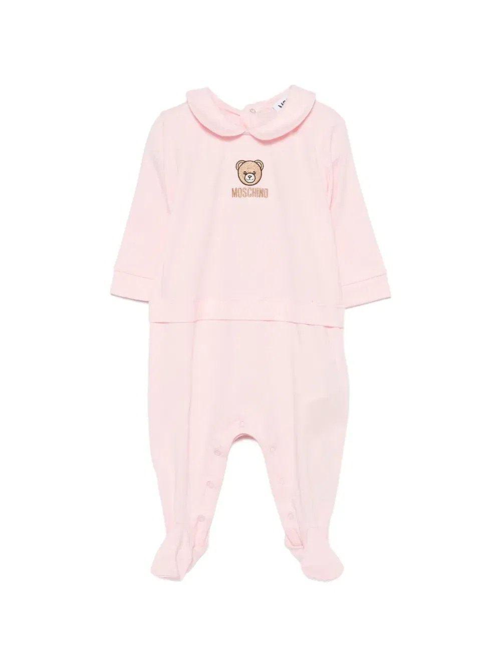 Ромпер с вышивкой Moschino Kids, розовый