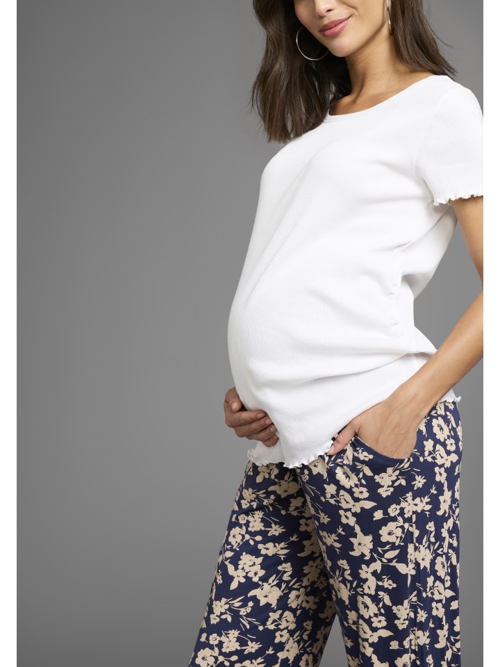 

Брюки для беременных с темно-синим цветочным принтом neun 9 monate