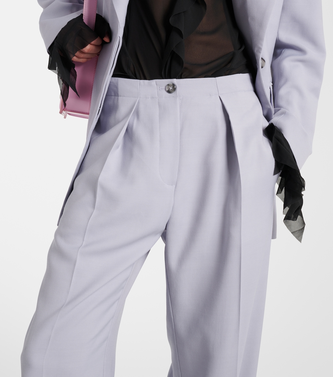 Брюки со средней посадкой и широкими штанинами Acne Studios, Dusty Lilac — фото 4
