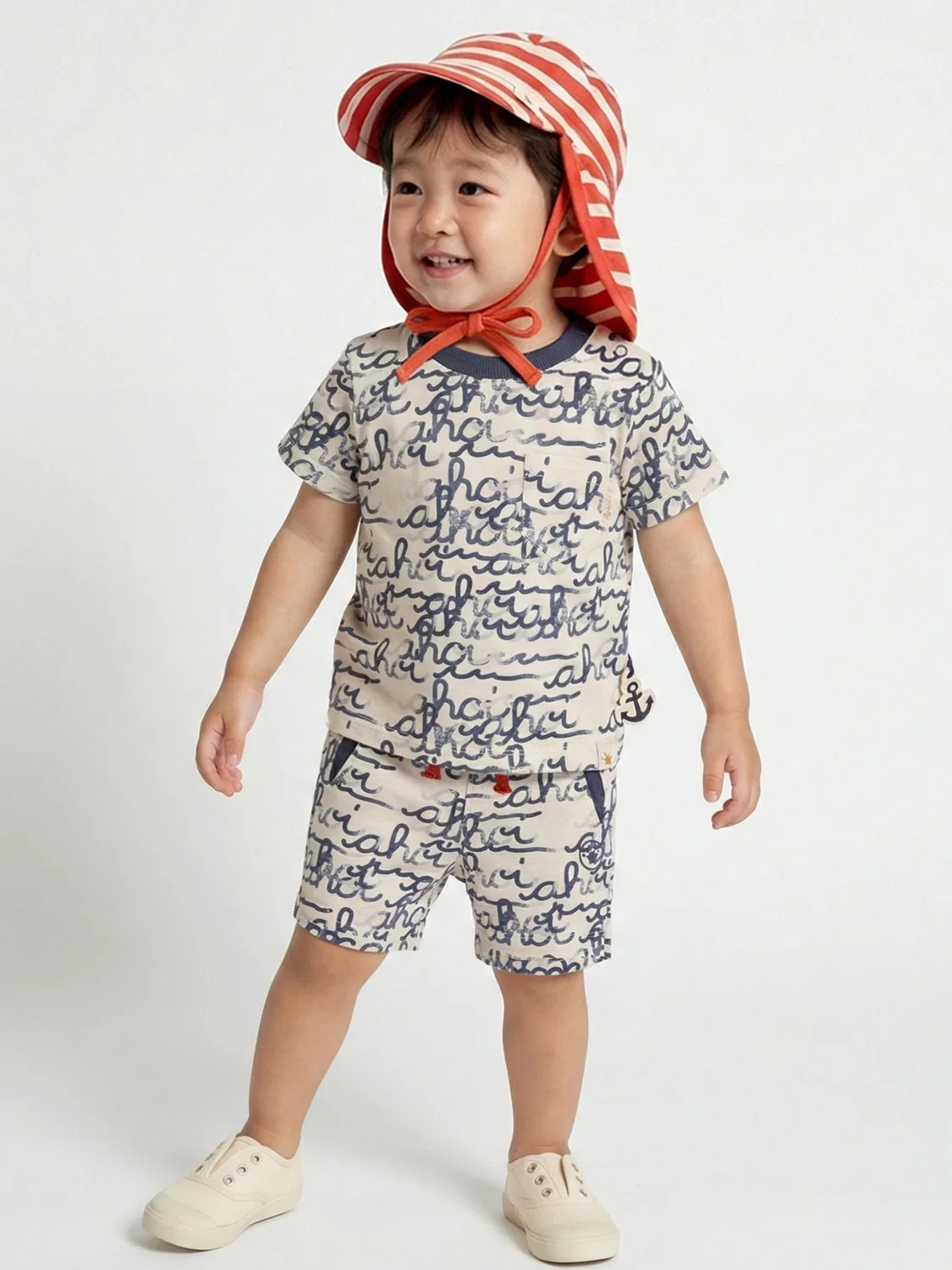 Шорты Sigikid Regular Pants Bermuda Ahoi Little Pirate бежевого цвета — фото 4