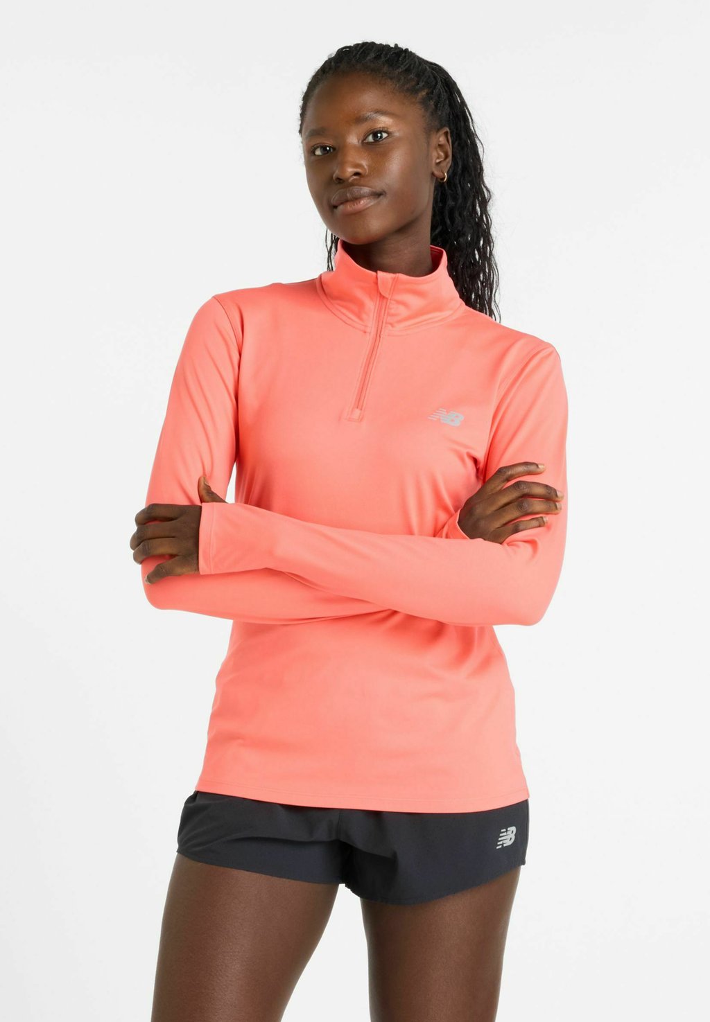

Футболка с длинным рукавом ESSENTIALS SPACE DYE QUARTER New Balance, красный