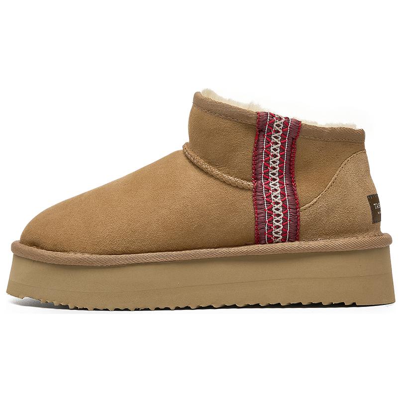 Короткие зимние ботинки 4 см женские TASMAN AUS, Chestnut