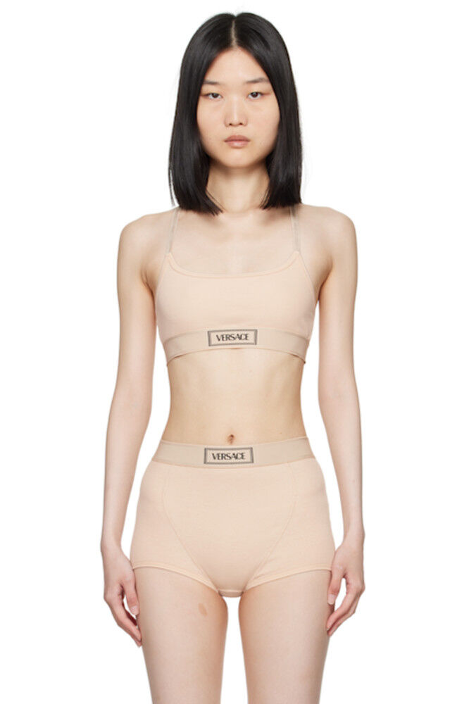 

Бежевый бюстгальтер с круглым вырезом Versace Underwear