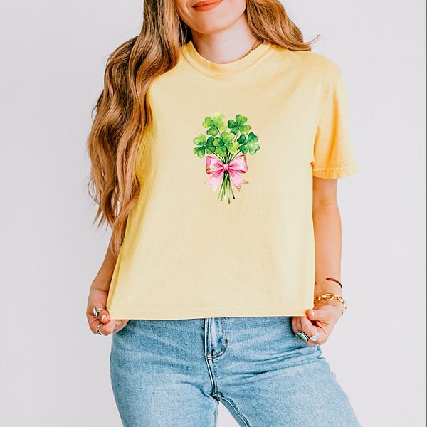 

Футболка с принтом Clover watercolor bouquet Simply Sage Market, Butter