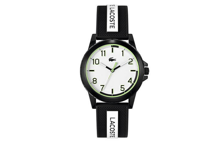 

LACOSTE Часы TEEN Collection Wrist Watch Quartz Movement Silicone Strap 36mm Black Dial Unisex
