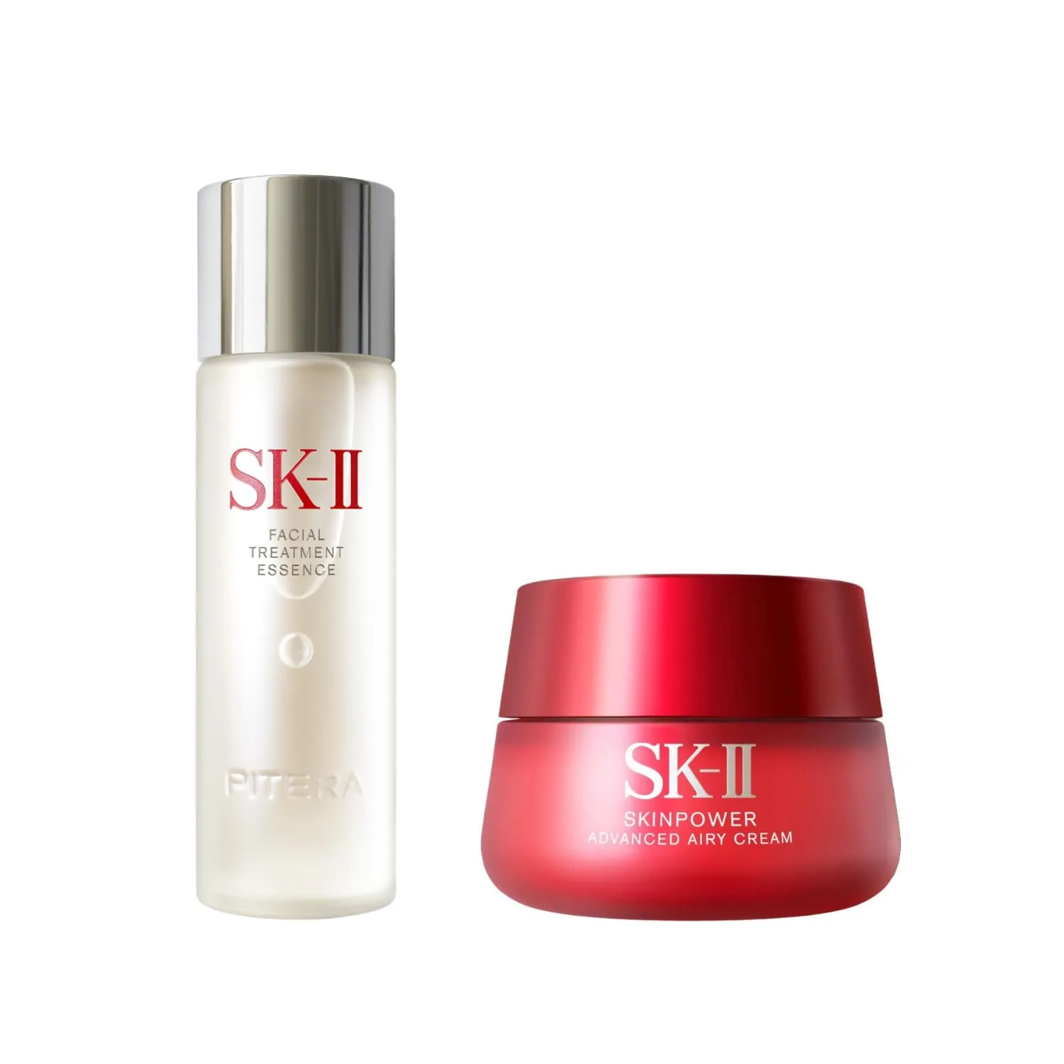 SK-II Essence & Airy Cream Duo: эссенция для лица против старения (2,5 унции) и крем SKINPOWER Airy для упругости кожи (1,7 унции), White