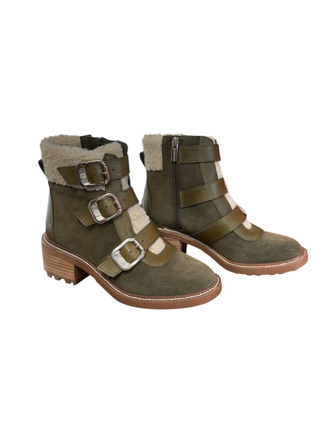 Женские кожаные ботинки Klerica в оливковом цвете Vince Camuto