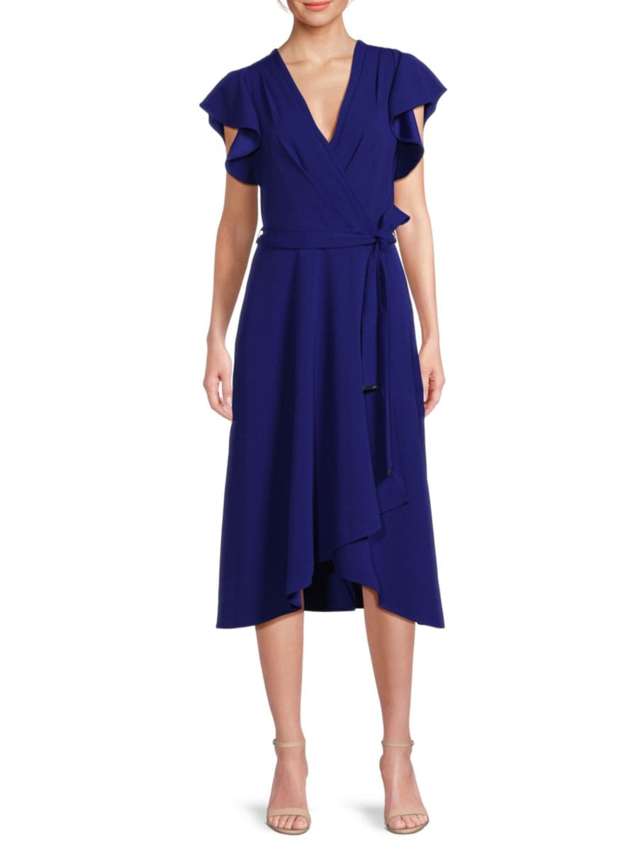 

Платье-халат с развевающимися краями DKNY, цвет Marine