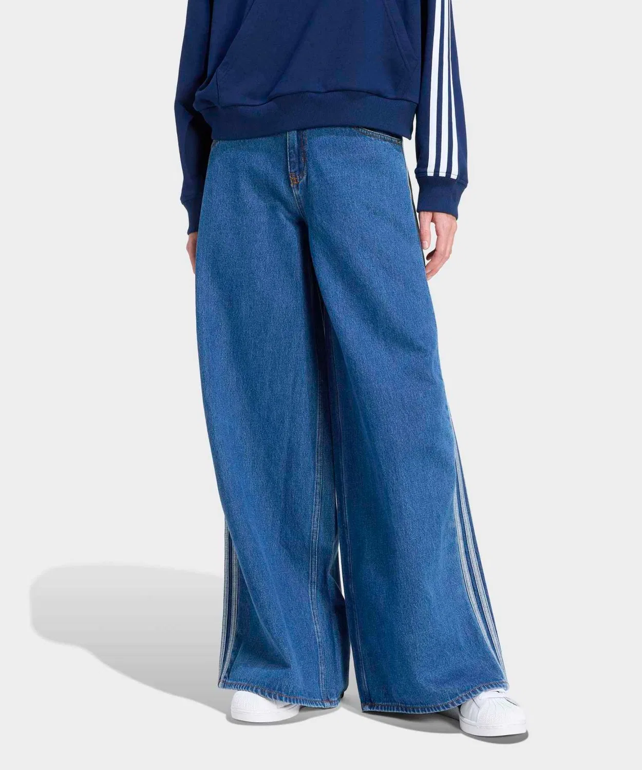 Трекпанты джинсовые Firebird от adidas Originals, синие — фото 4