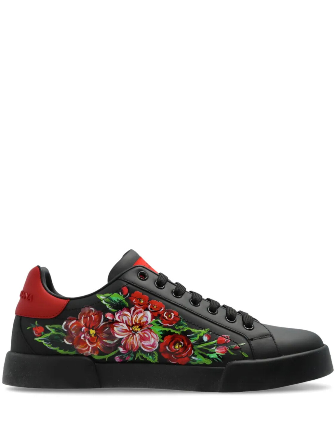 Кроссовки Dolce & Gabbana с цветочным принтом, черный