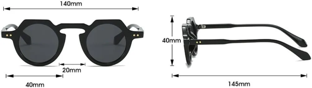

Солнцезащитные очки для мужчин и женщин - защита UV400 - панк, круглые заклепки, цветные линзы, для занятий спортом на открытом воздухе и вождения DSVIGF, Black-black