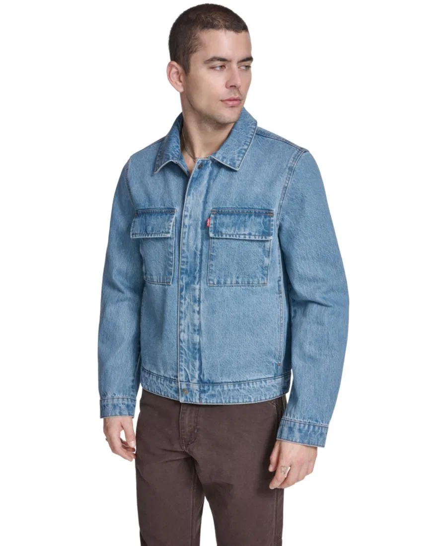 Мужская рубашка-куртка с передней молнией Levi's, Light Wash Denim — фото 2
